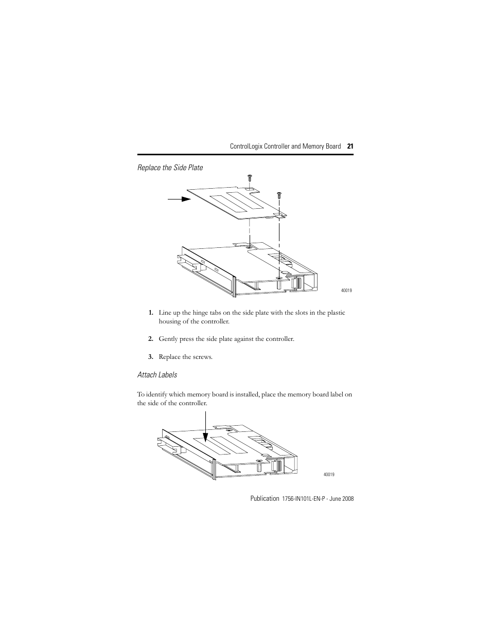 Rockwell Automation 1756-Lx_Mx ControlLogix Controller and Memory Board Installation Instructions User Manual | Page 21 / 52