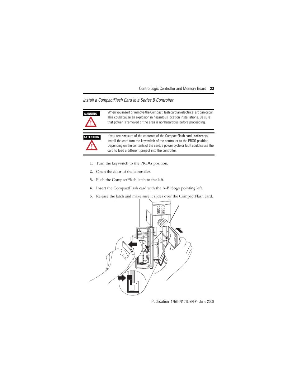 Rockwell Automation 1756-Lx_Mx ControlLogix Controller and Memory Board Installation Instructions User Manual | Page 23 / 52