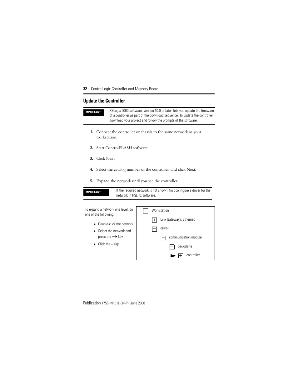 Update the controller | Rockwell Automation 1756-Lx_Mx ControlLogix Controller and Memory Board Installation Instructions User Manual | Page 32 / 52