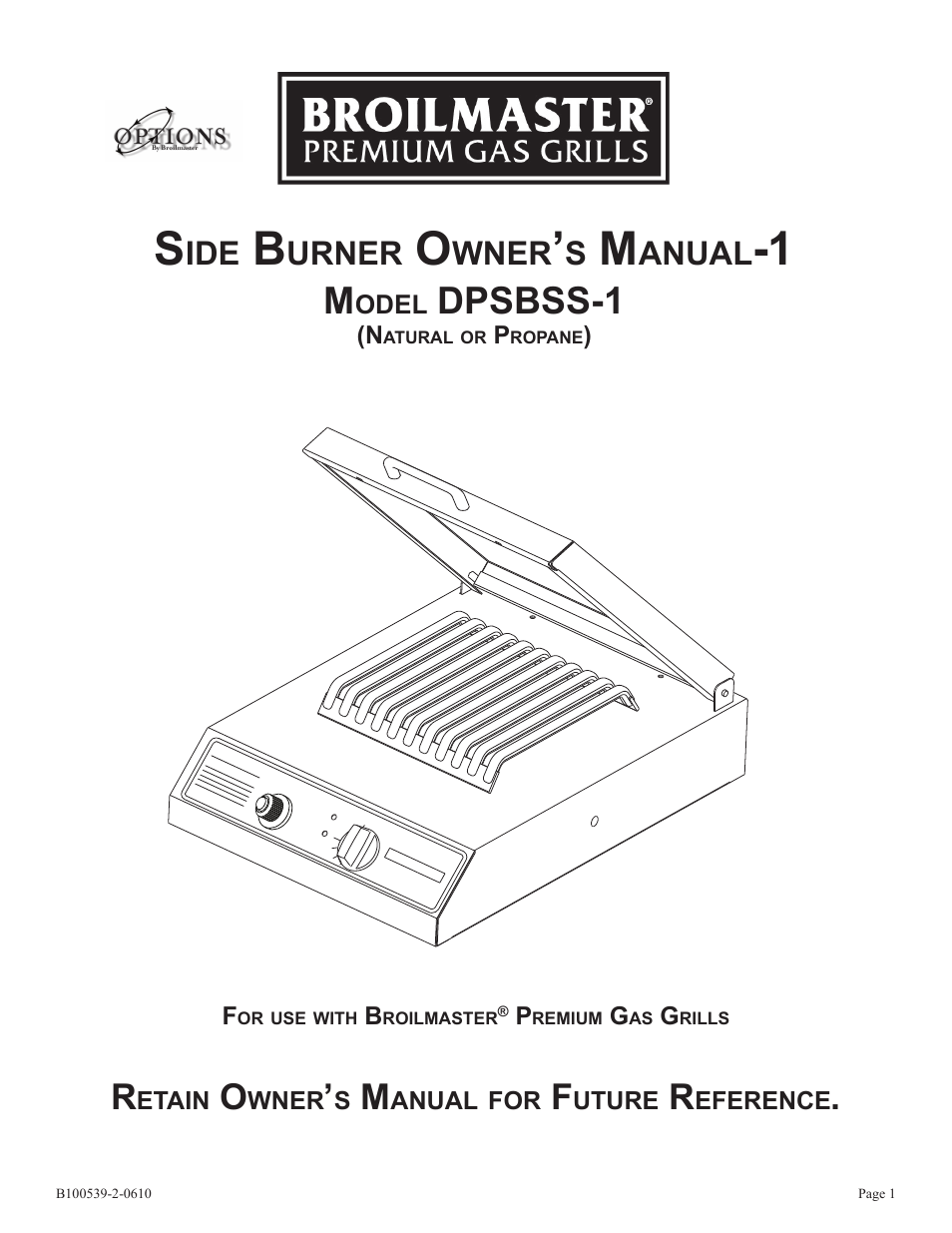 Broilmaster DPSBSS-1 User Manual | 16 pages