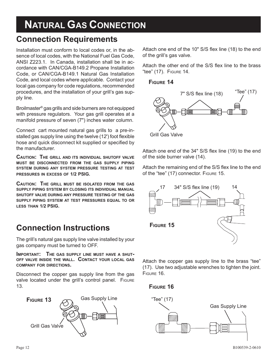 Connection requirements, Connection instructions, Atural | Onnection | Broilmaster DPSBSS-1 User Manual | Page 12 / 16