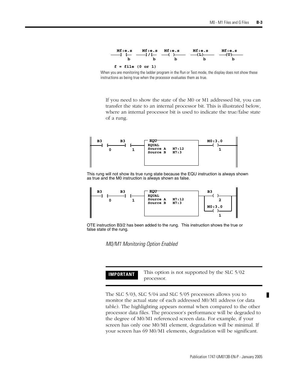 M0/m1 monitoring option enabled | Rockwell Automation 1747-SN Remote I/O Scanner User Manual | Page 115 / 171