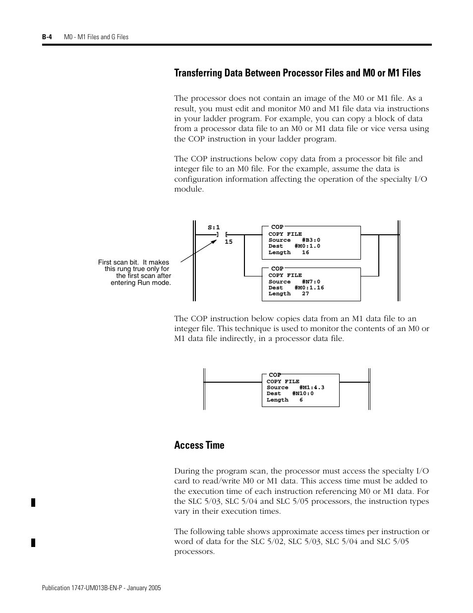 Access time | Rockwell Automation 1747-SN Remote I/O Scanner User Manual | Page 116 / 171