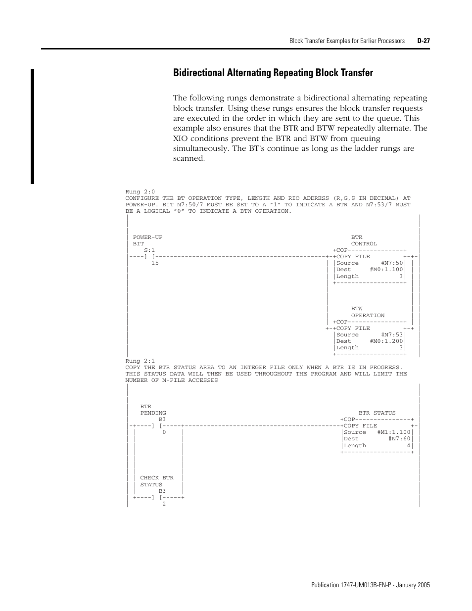 Bidirectional alternating repeating block transfer | Rockwell Automation 1747-SN Remote I/O Scanner User Manual | Page 155 / 171