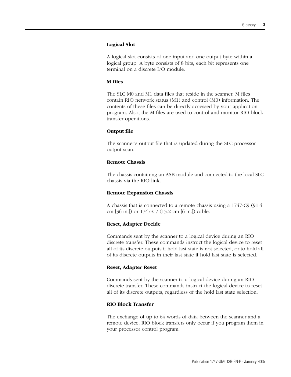 Rockwell Automation 1747-SN Remote I/O Scanner User Manual | Page 163 / 171