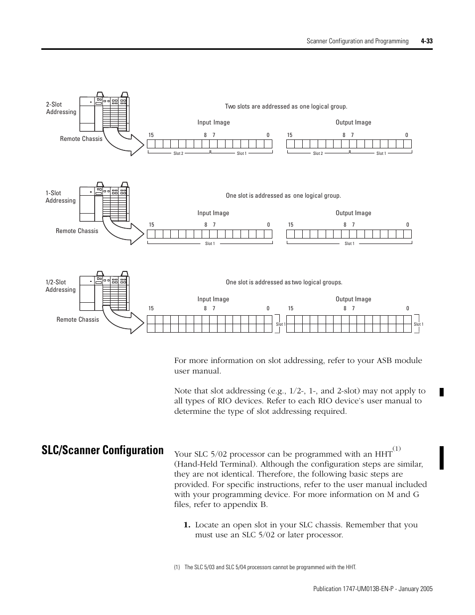 Slc/scanner configuration, Slc/scanner configuration -33 | Rockwell Automation 1747-SN Remote I/O Scanner User Manual | Page 77 / 171