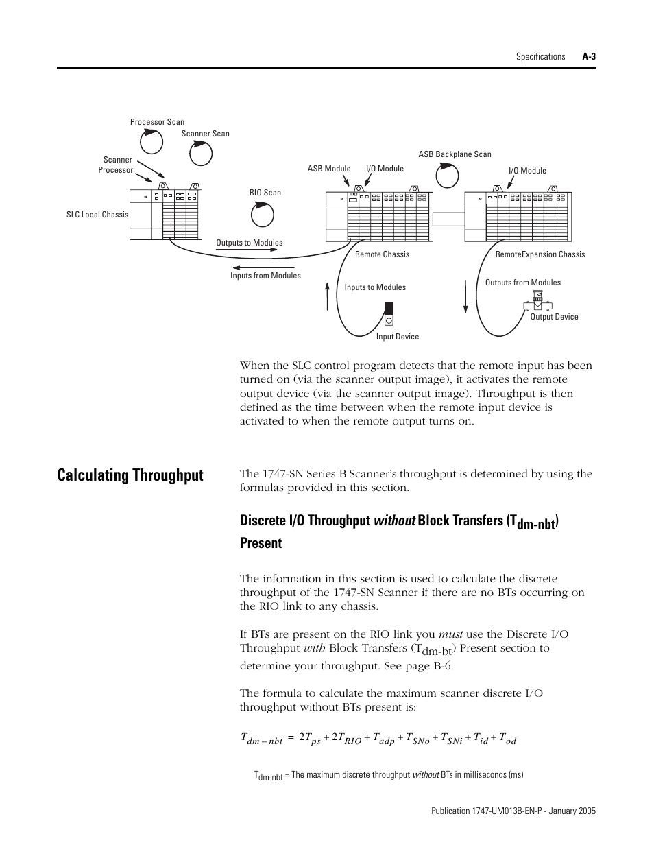 Calculating throughput | Rockwell Automation 1747-SN Remote I/O Scanner User Manual | Page 99 / 171