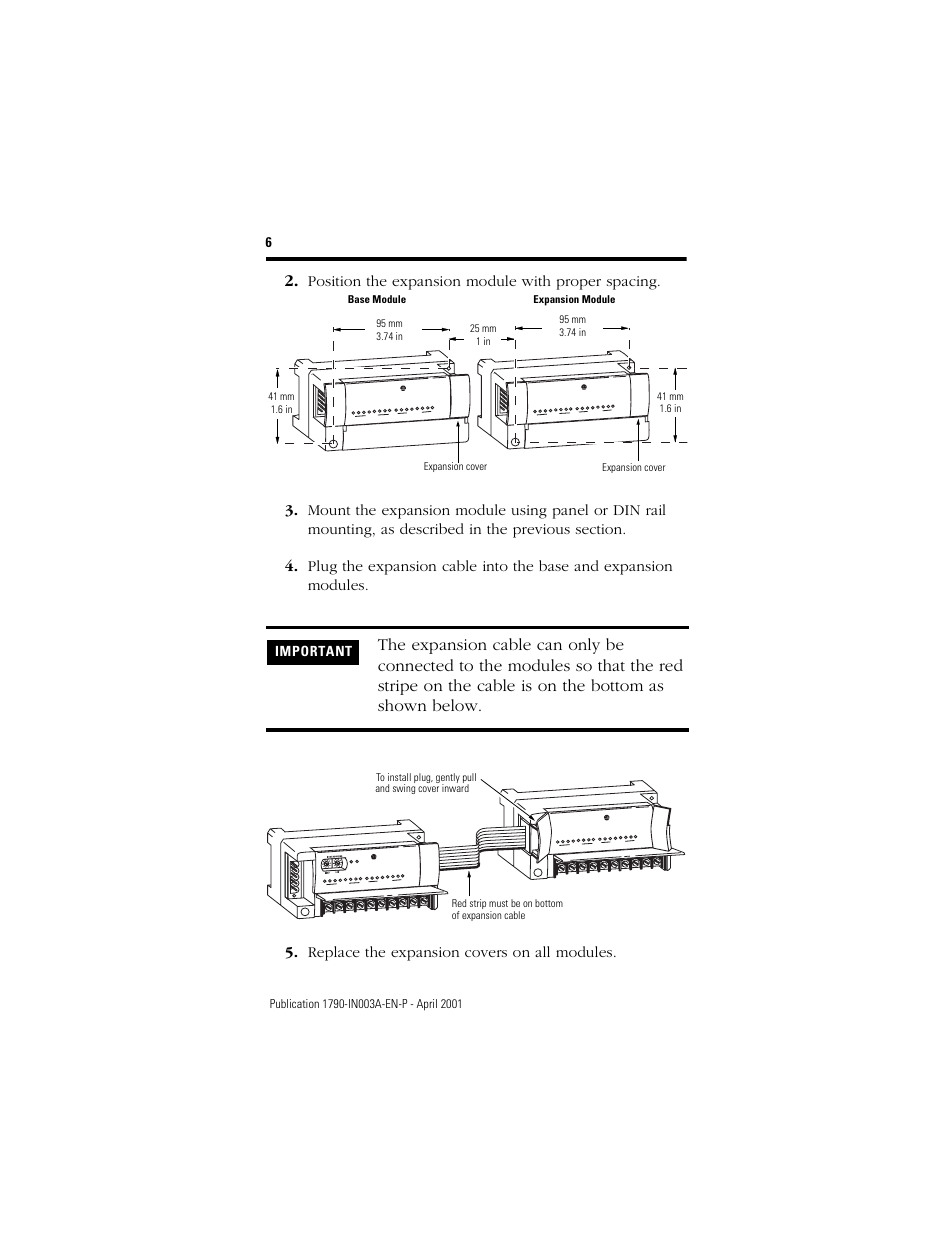 Important | Rockwell Automation 1790-XXXX Digital Expansion D-Shell CompactBlock LDX I/O  User Manual | Page 6 / 16