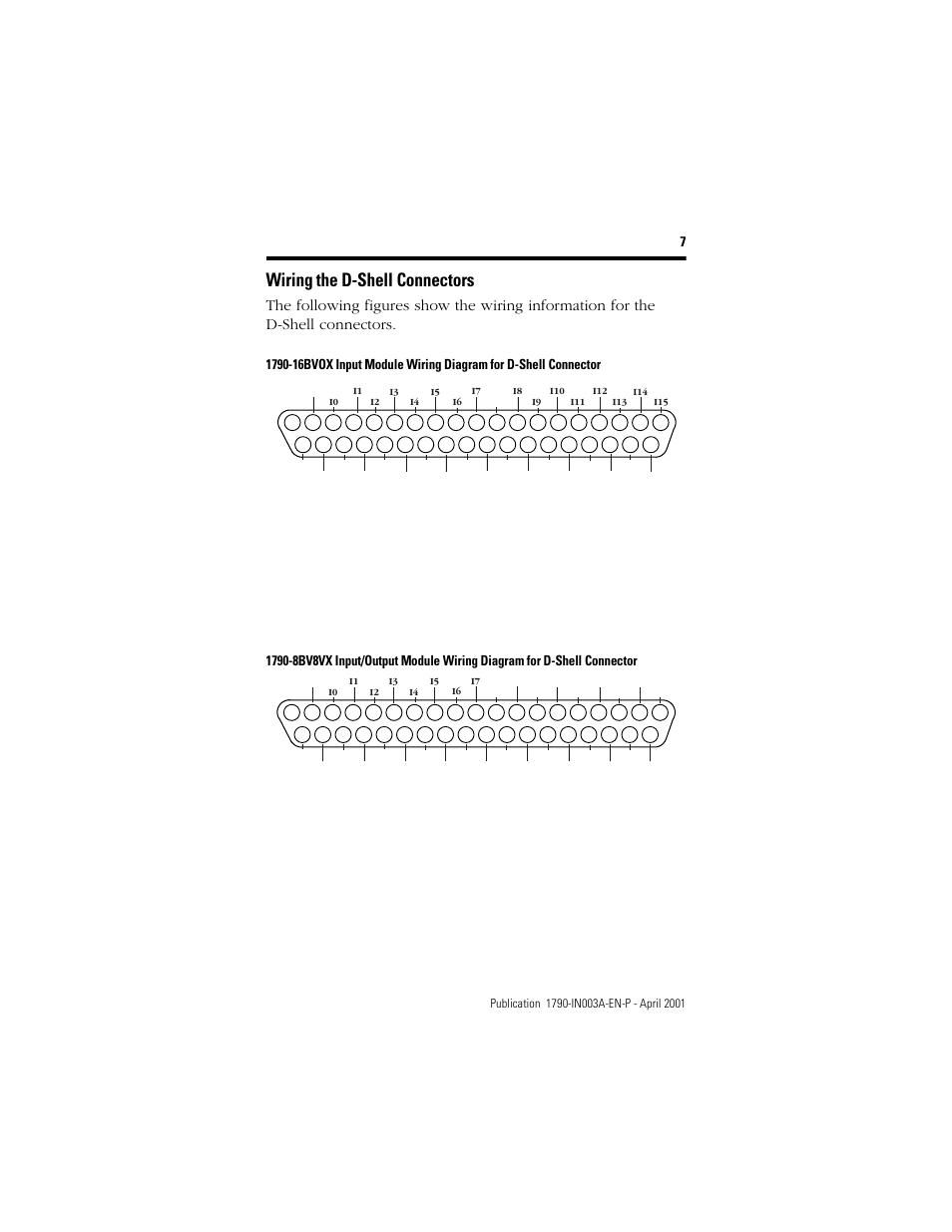 Wiring the d-shell connectors | Rockwell Automation 1790-XXXX Digital Expansion D-Shell CompactBlock LDX I/O  User Manual | Page 7 / 16