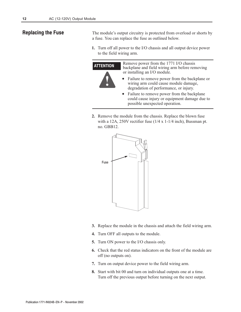 Rockwell Automation 1771-OAD AC(12-120V)Output Installation Instructions User Manual | Page 12 / 16
