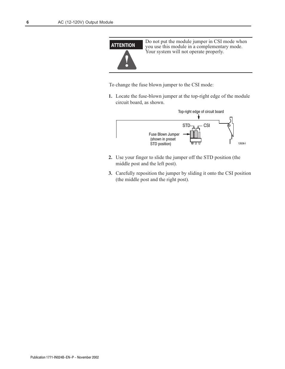 Rockwell Automation 1771-OAD AC(12-120V)Output Installation Instructions User Manual | Page 6 / 16