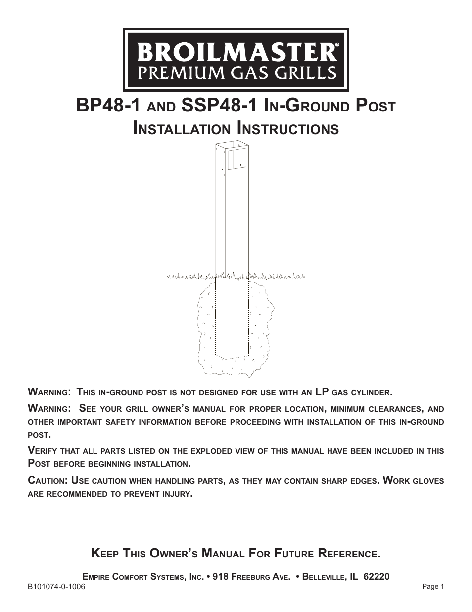 Broilmaster BP48-1 User Manual | 8 pages