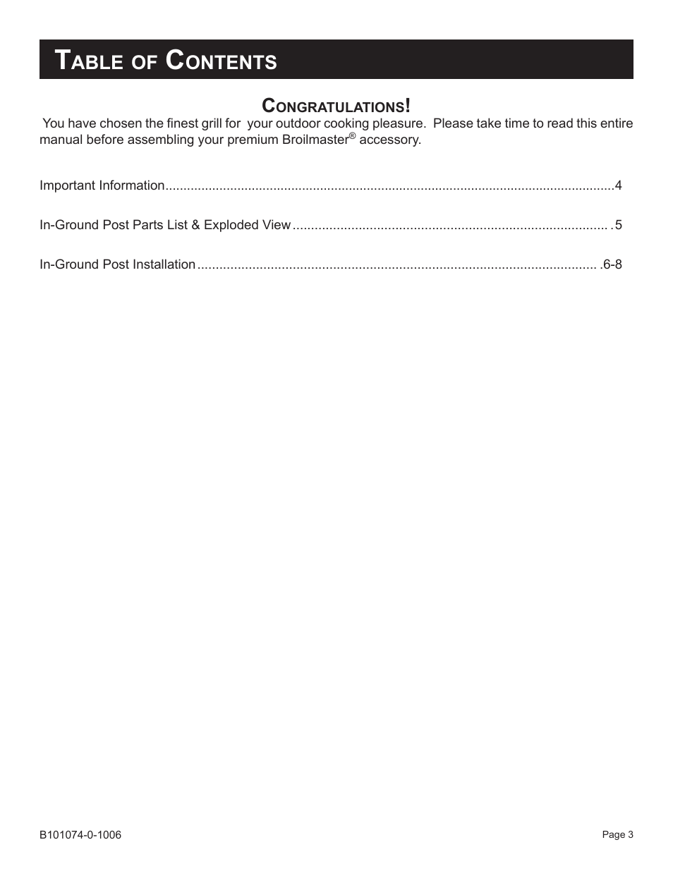 Able, Ontents | Broilmaster BP48-1 User Manual | Page 3 / 8