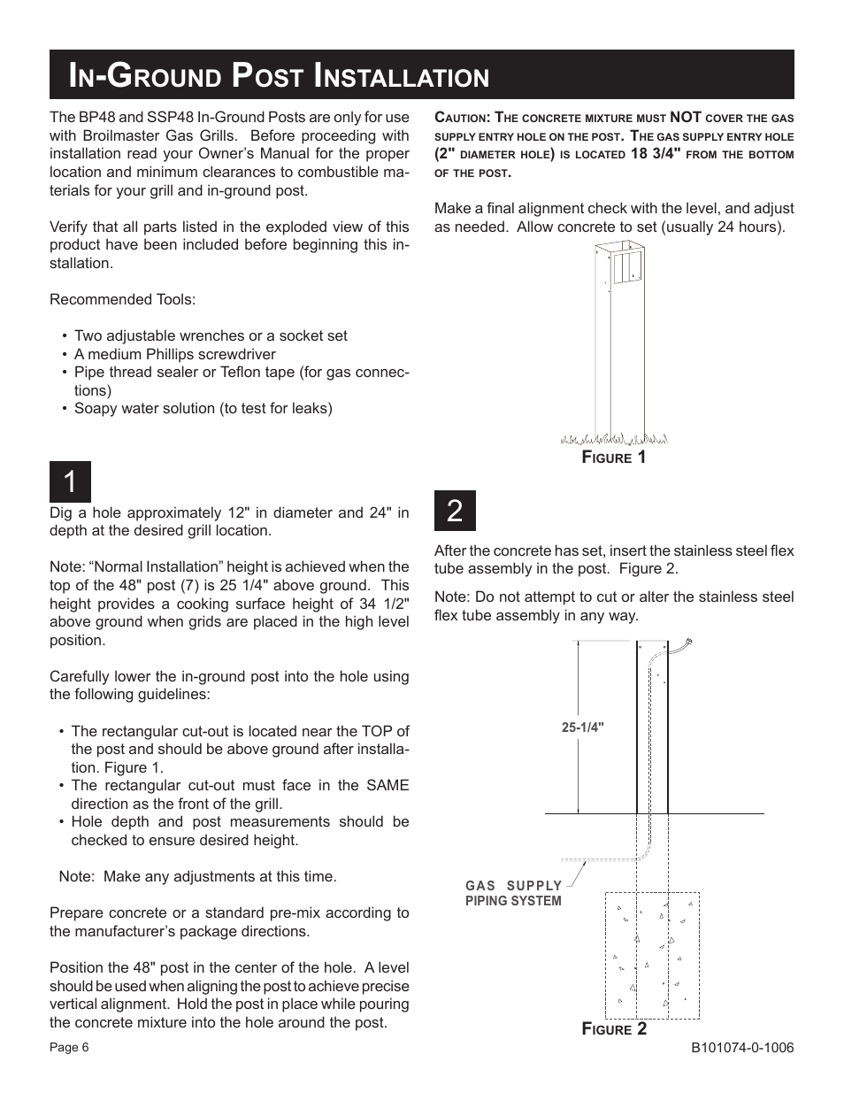 Round, Nstallation | Broilmaster BP48-1 User Manual | Page 6 / 8