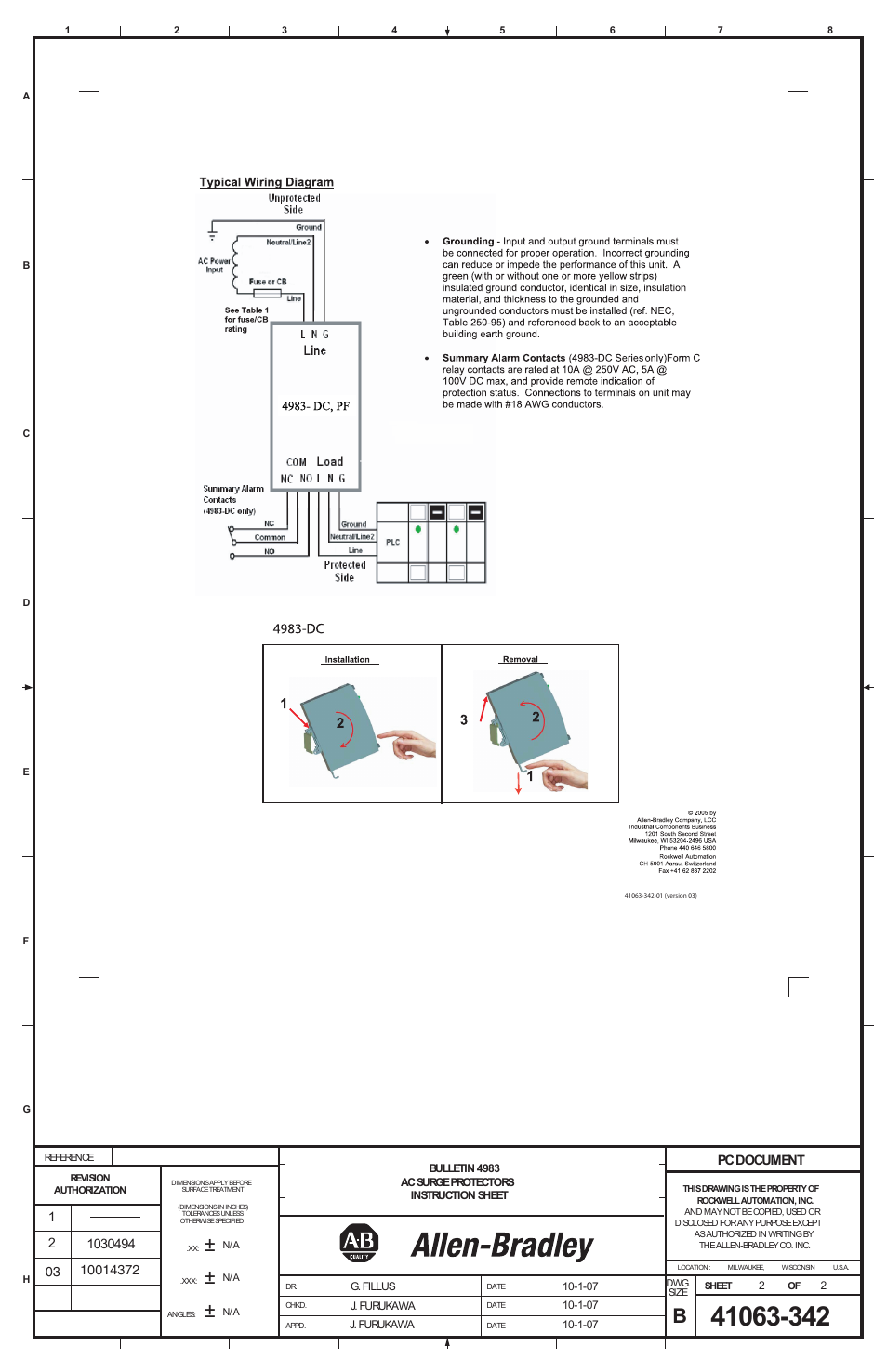 Rockwell Automation 4983-DC Installation Instructions User Manual | Page 2 / 2