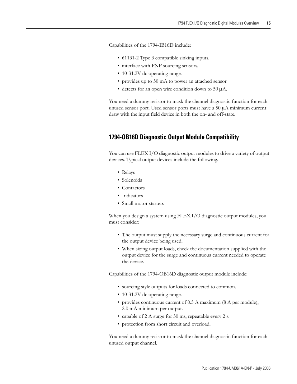 1794-ob16d diagnostic output module compatibility | Rockwell Automation 1794-OB16D FLEX I/O Diagnostic Modules User Manual User Manual | Page 17 / 132