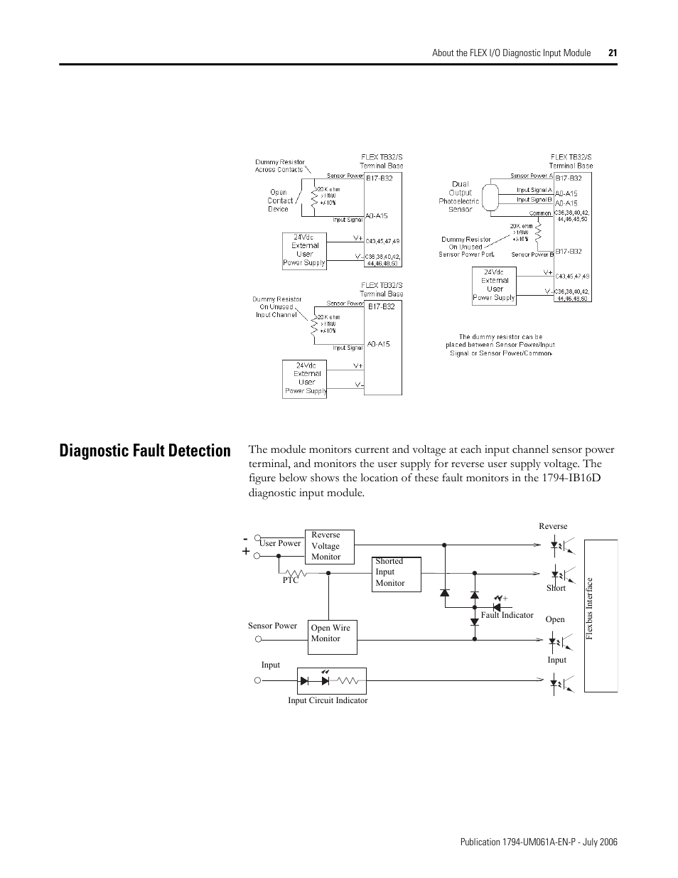 Diagnostic fault detection | Rockwell Automation 1794-OB16D FLEX I/O Diagnostic Modules User Manual User Manual | Page 23 / 132