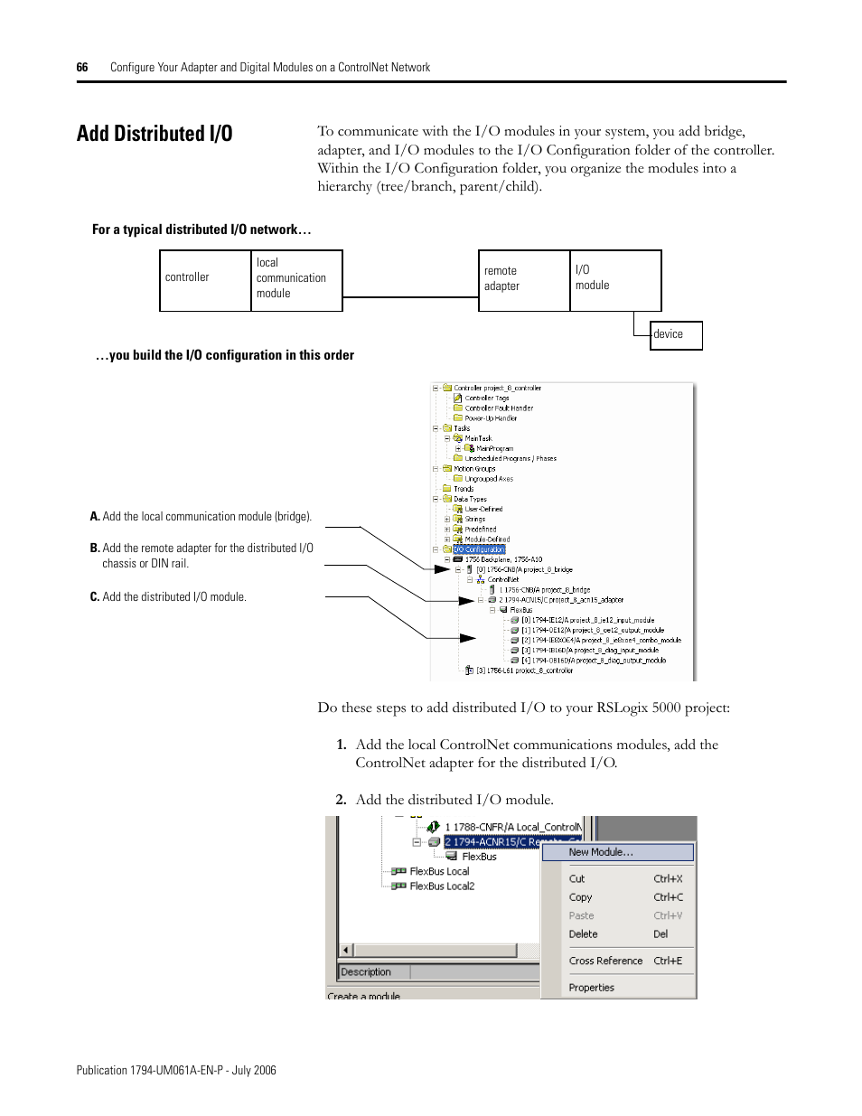 Add distributed i/o | Rockwell Automation 1794-OB16D FLEX I/O Diagnostic Modules User Manual User Manual | Page 68 / 132
