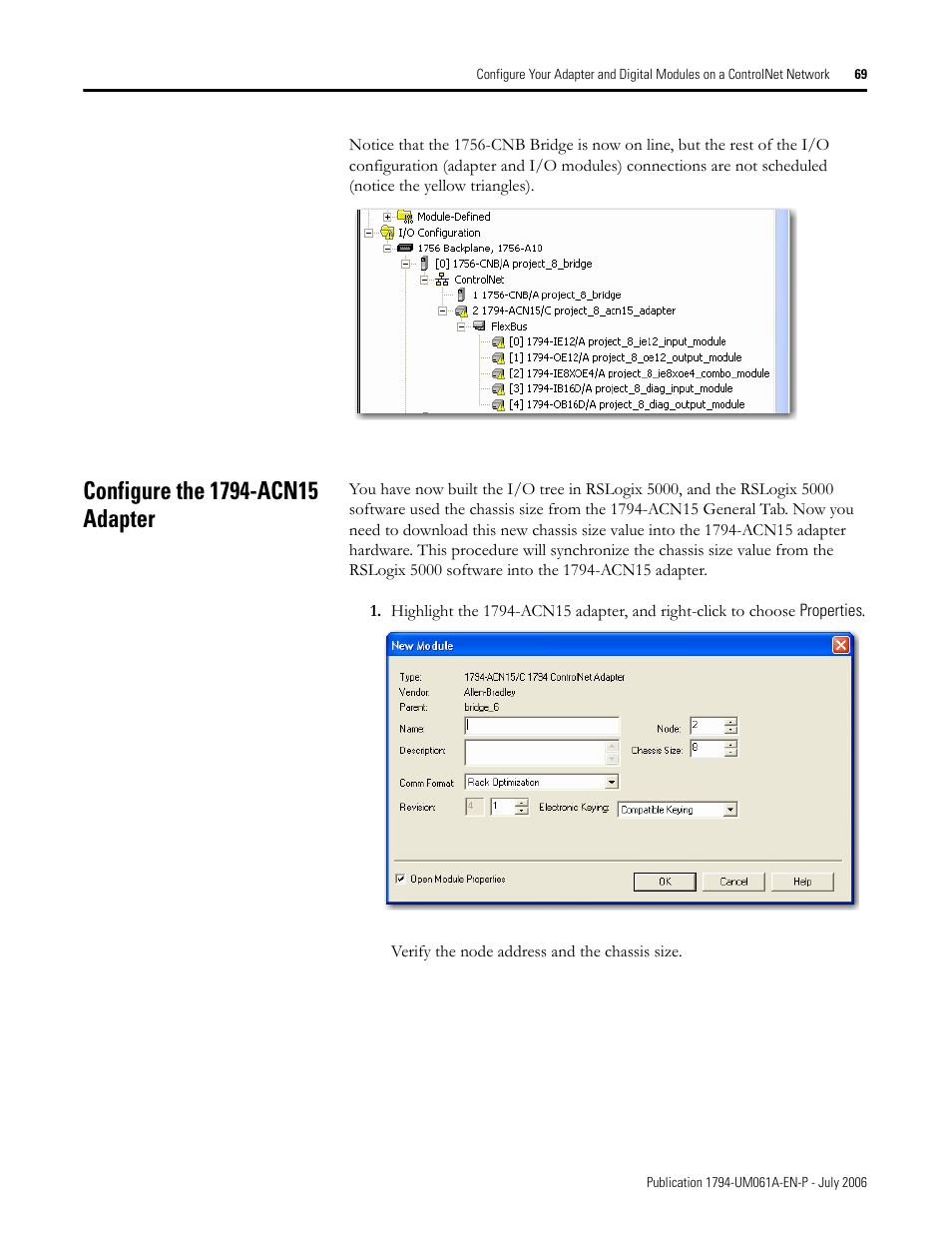 Configure the 1794-acn15 adapter | Rockwell Automation 1794-OB16D FLEX I/O Diagnostic Modules User Manual User Manual | Page 71 / 132