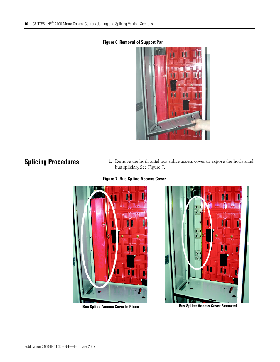 Splicing procedures, Igure 7 | Rockwell Automation 2100 CENTERLINE MCC Joining Splicing Vertical Sections User Manual | Page 10 / 16