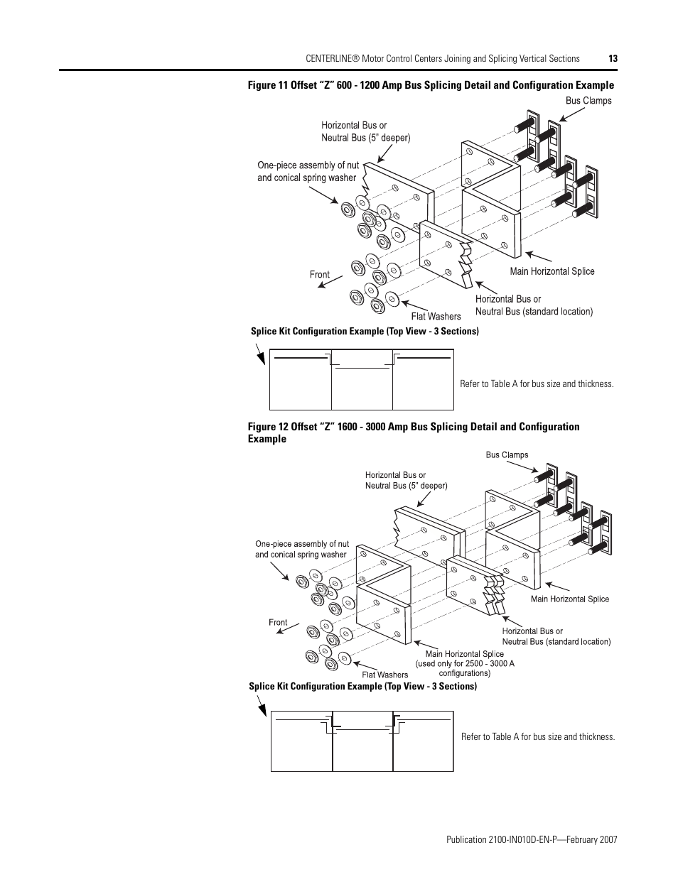 Rockwell Automation 2100 CENTERLINE MCC Joining Splicing Vertical Sections User Manual | Page 13 / 16