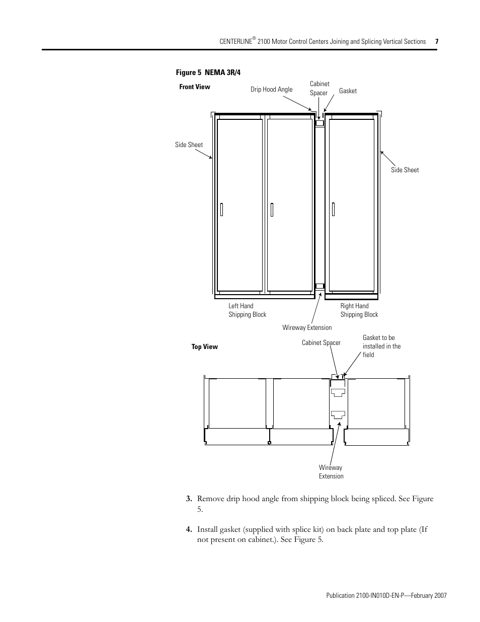 See figure 5, D figure 5. r | Rockwell Automation 2100 CENTERLINE MCC Joining Splicing Vertical Sections User Manual | Page 7 / 16