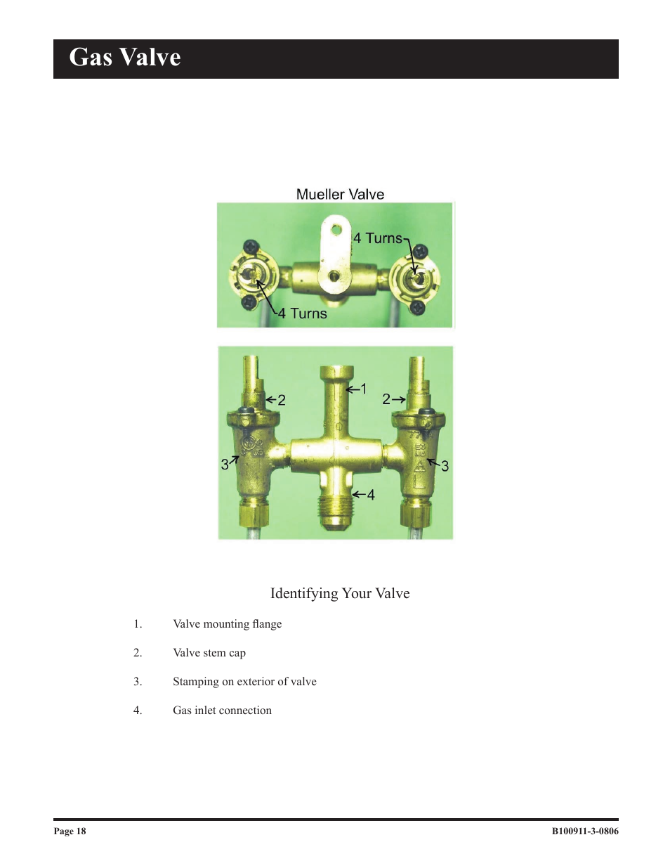Gas valve | Broilmaster P3-1 User Manual | Page 18 / 28