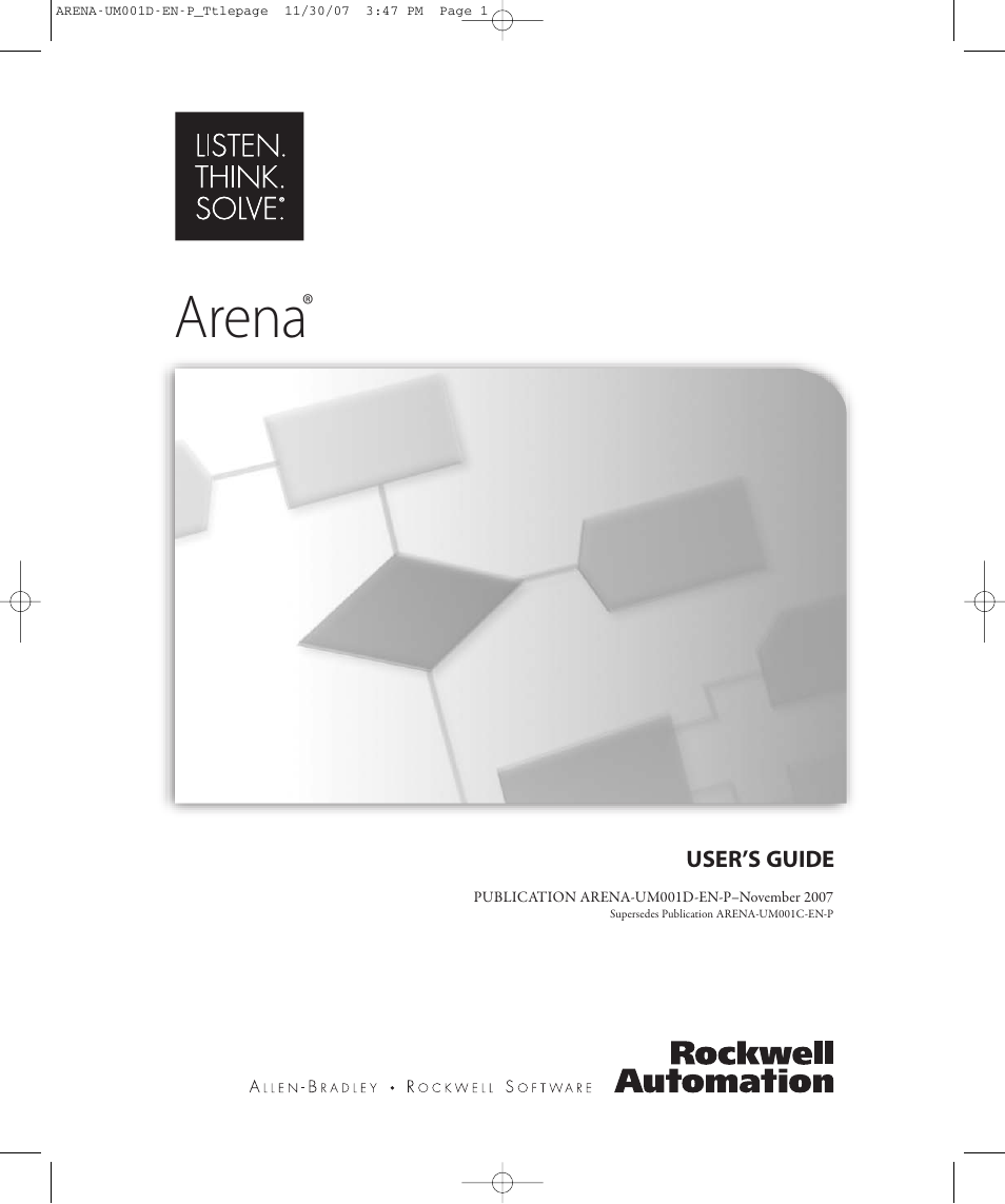 Rockwell Automation Arena Users Guide User Manual | 152 pages