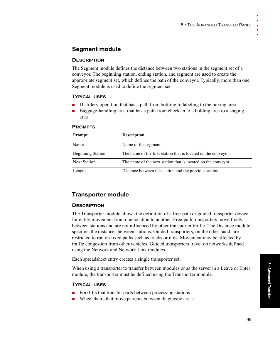 Segment module, Transporter module, Segment module transporter module | Rockwell Automation Arena Users Guide User Manual | Page 103 / 152