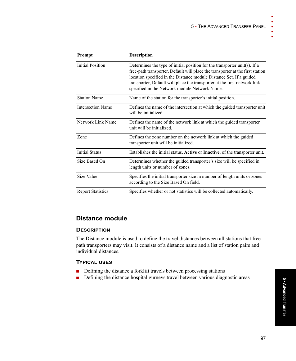 Distance module | Rockwell Automation Arena Users Guide User Manual | Page 105 / 152