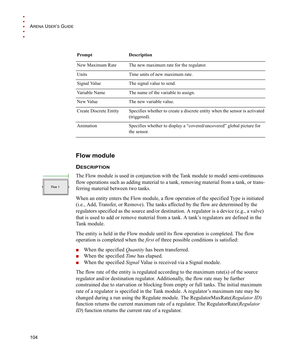 Flow module | Rockwell Automation Arena Users Guide User Manual | Page 112 / 152