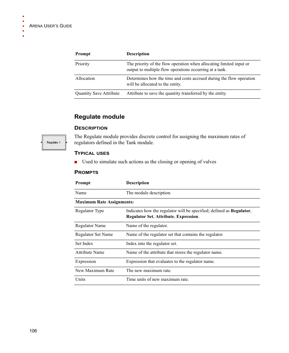 Regulate module | Rockwell Automation Arena Users Guide User Manual | Page 114 / 152