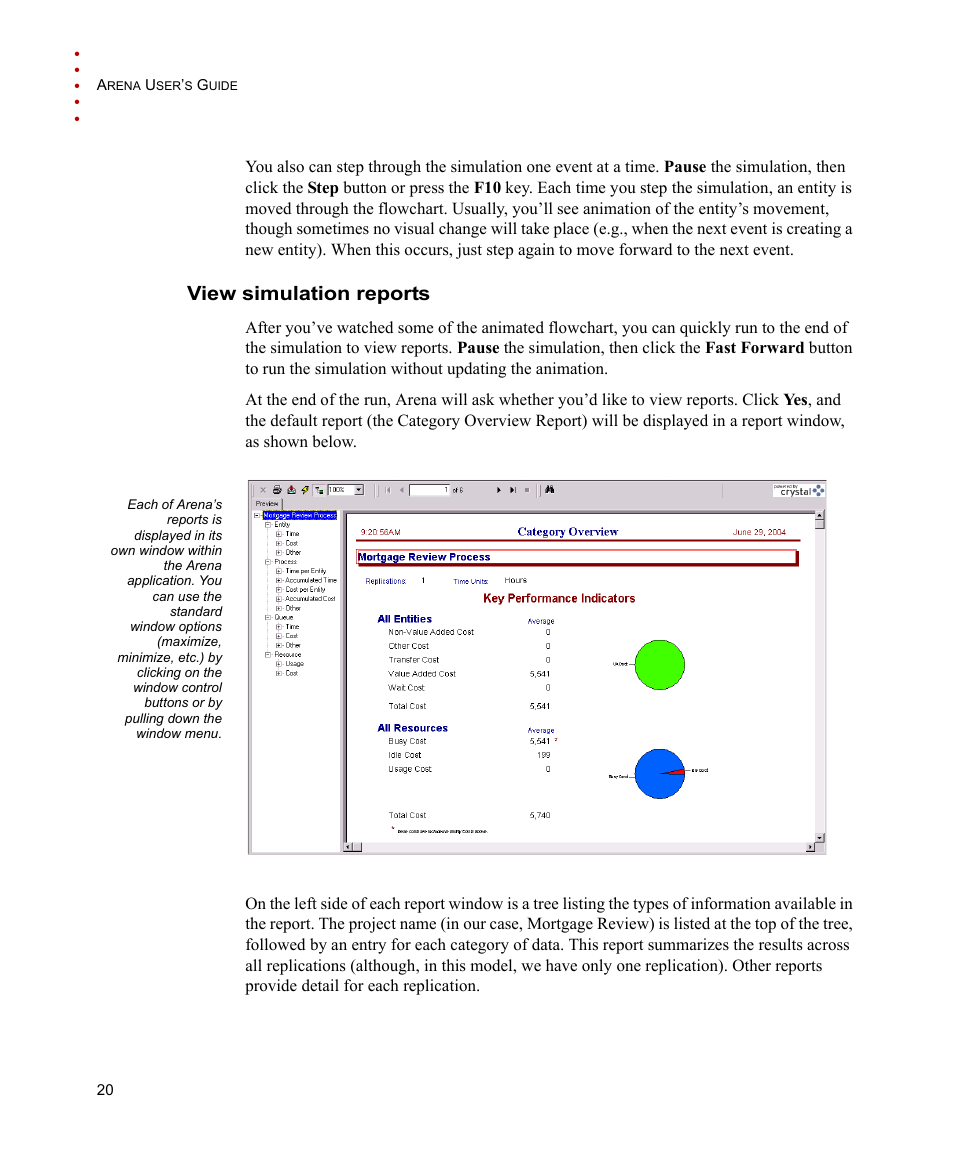 View simulation reports | Rockwell Automation Arena Users Guide User Manual | Page 28 / 152