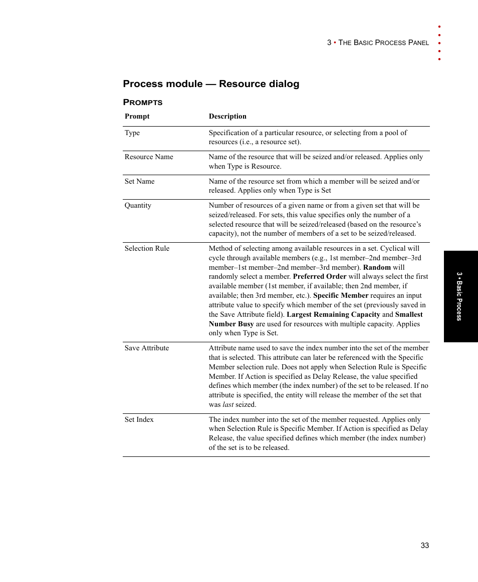 Process module - resource dialog, Process module — resource dialog | Rockwell Automation Arena Users Guide User Manual | Page 41 / 152