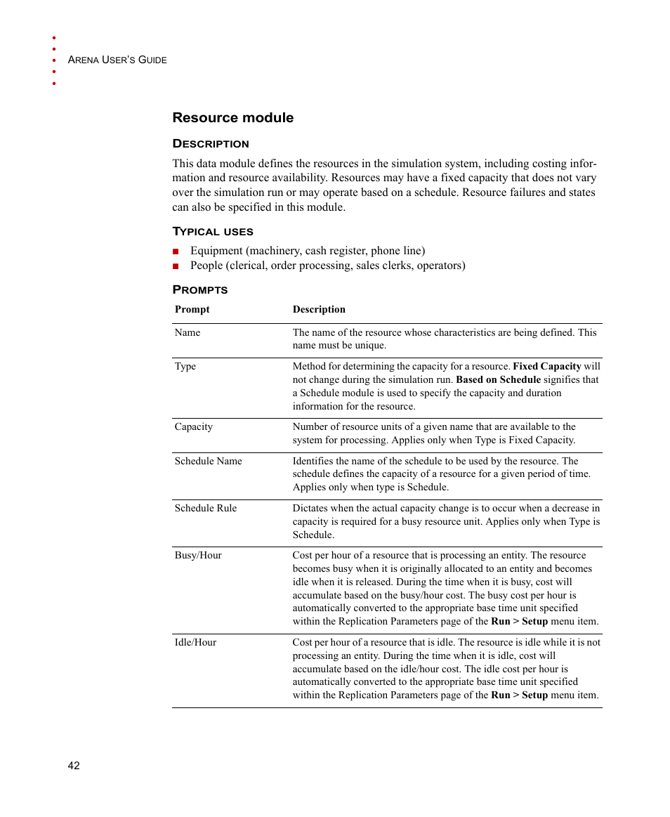 Resource module | Rockwell Automation Arena Users Guide User Manual | Page 50 / 152