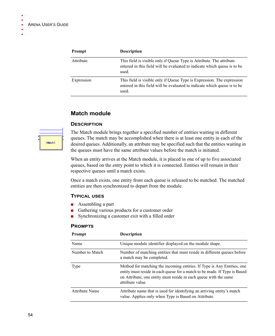 Match module | Rockwell Automation Arena Users Guide User Manual | Page 62 / 152