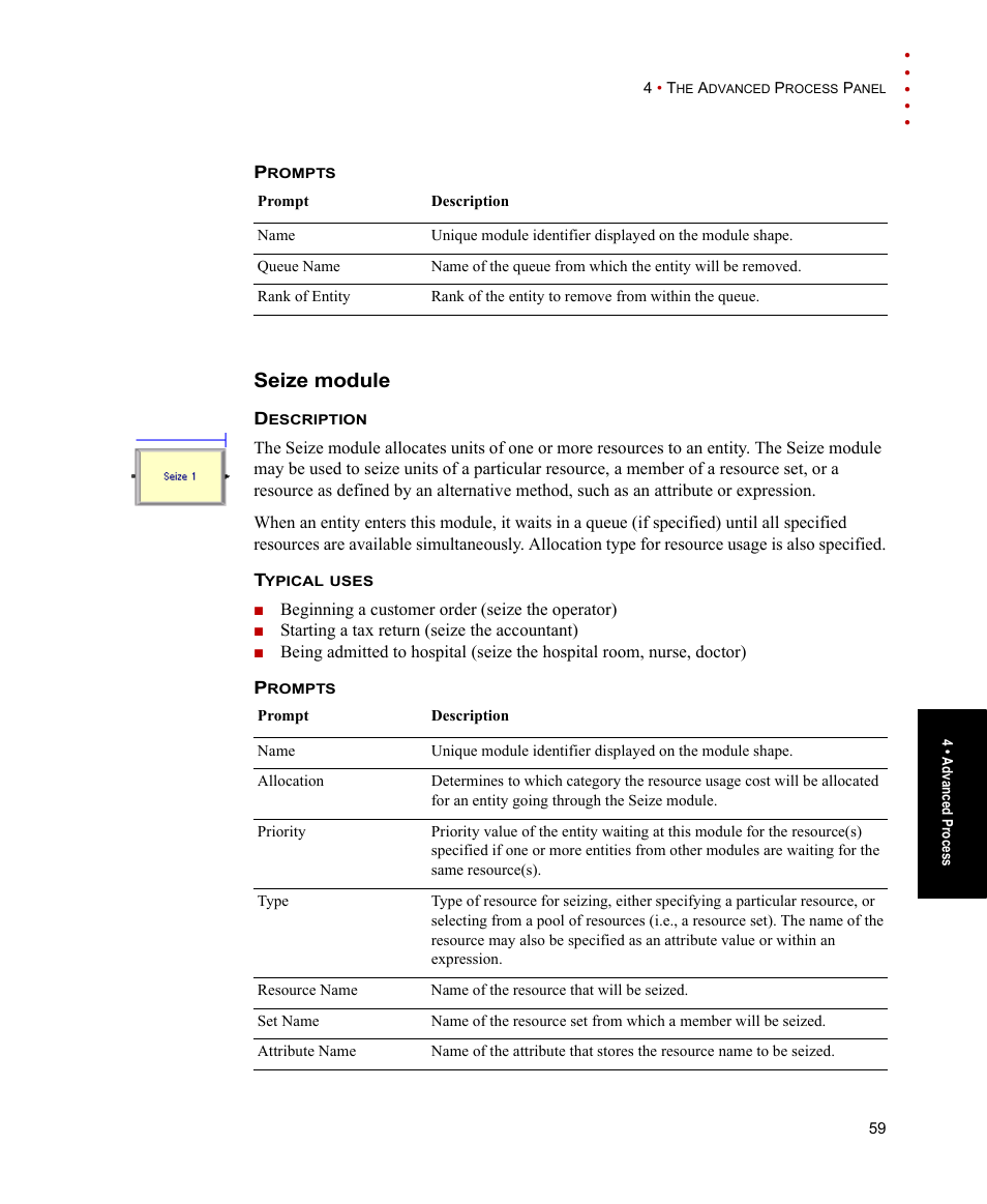 Seize module | Rockwell Automation Arena Users Guide User Manual | Page 67 / 152