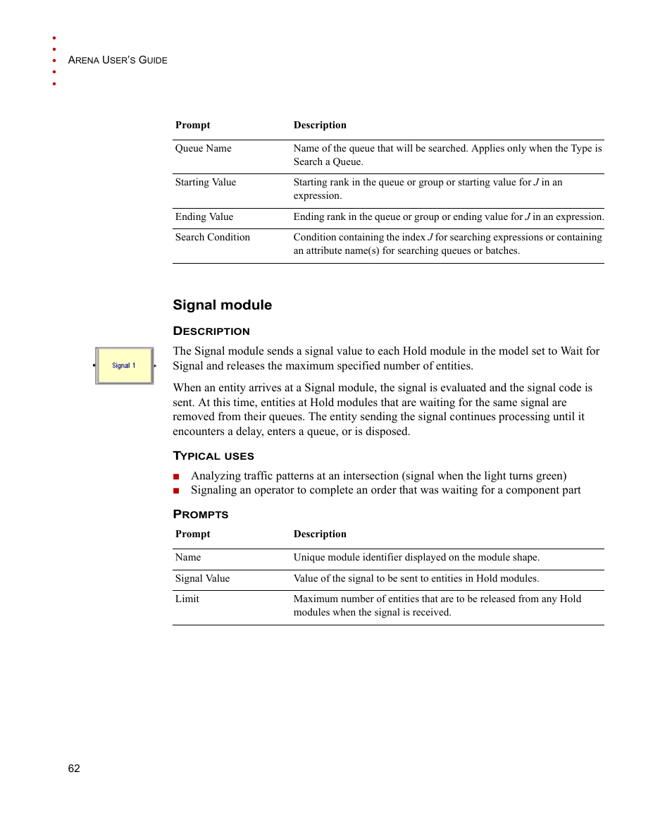 Signal module | Rockwell Automation Arena Users Guide User Manual | Page 70 / 152