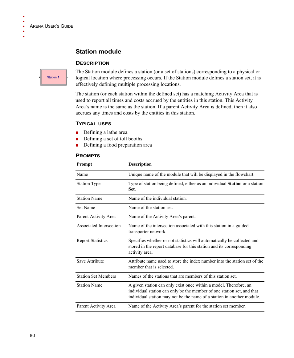 Station module | Rockwell Automation Arena Users Guide User Manual | Page 88 / 152