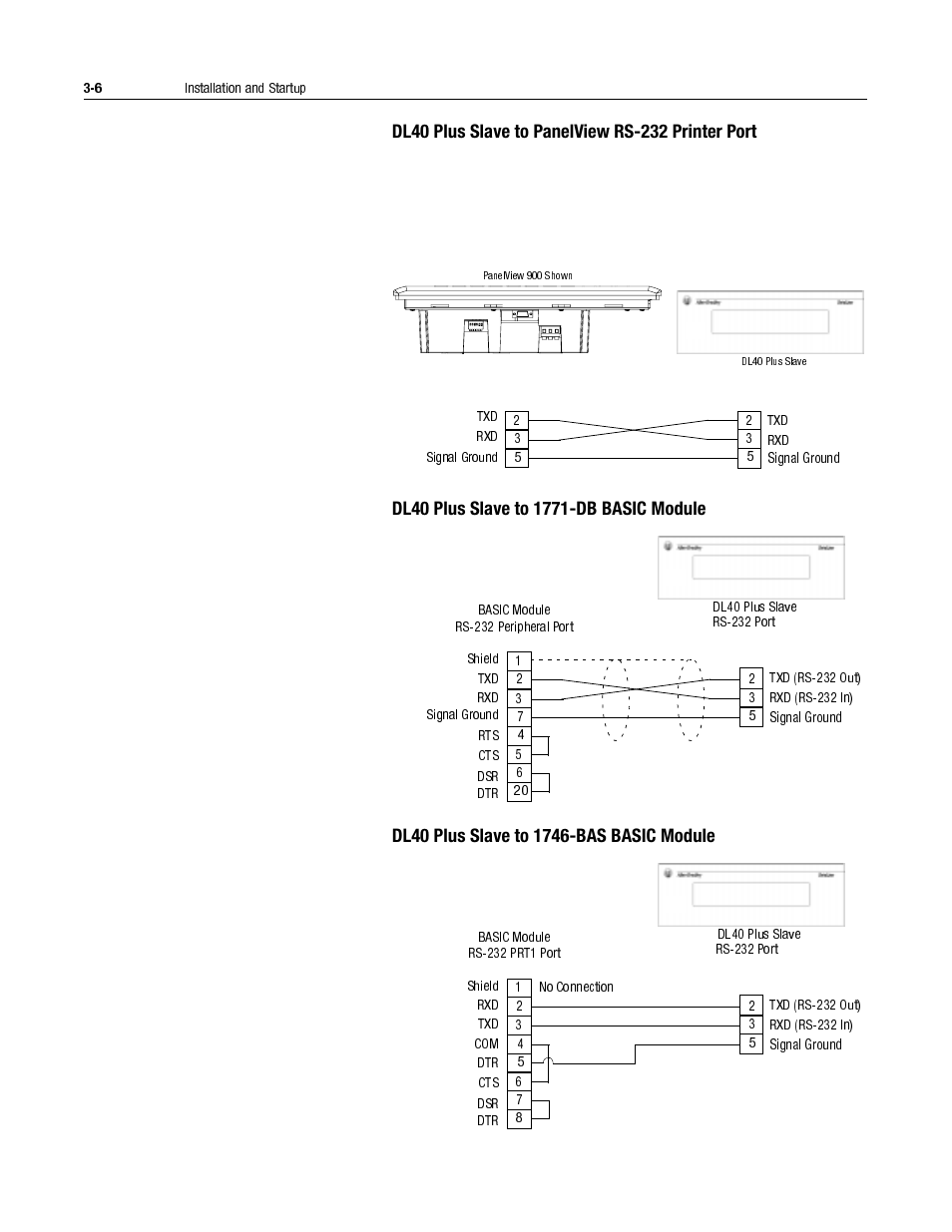 Dl40 slave to panelview rs-232 printer port -6 | Rockwell Automation 2706-LV2S_LV4S DL40 PLUS SLAVE USER MANUAL User Manual | Page 23 / 60