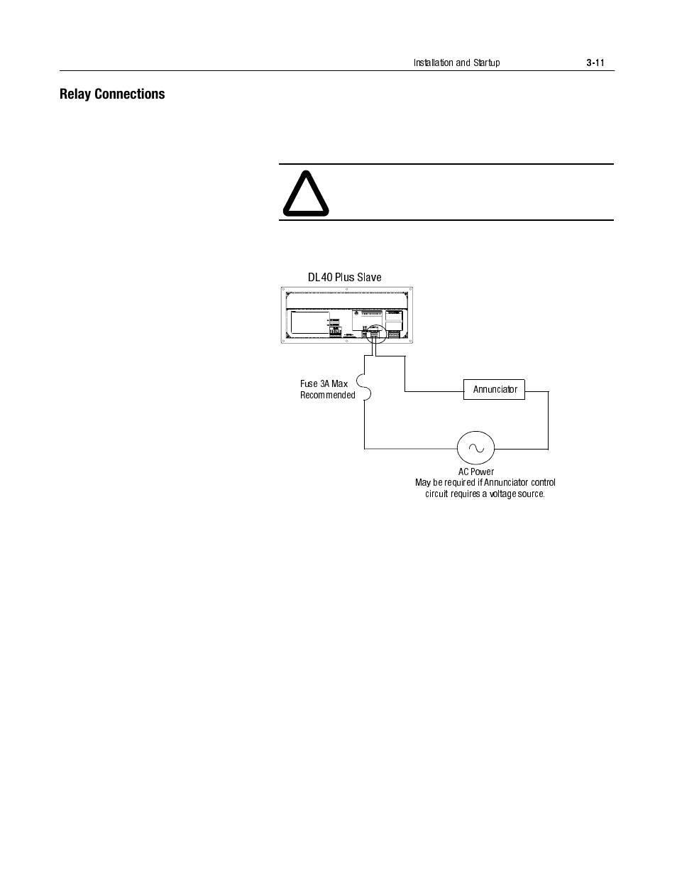 Relay connections, Relay connections -11 | Rockwell Automation 2706-LV2S_LV4S DL40 PLUS SLAVE USER MANUAL User Manual | Page 28 / 60