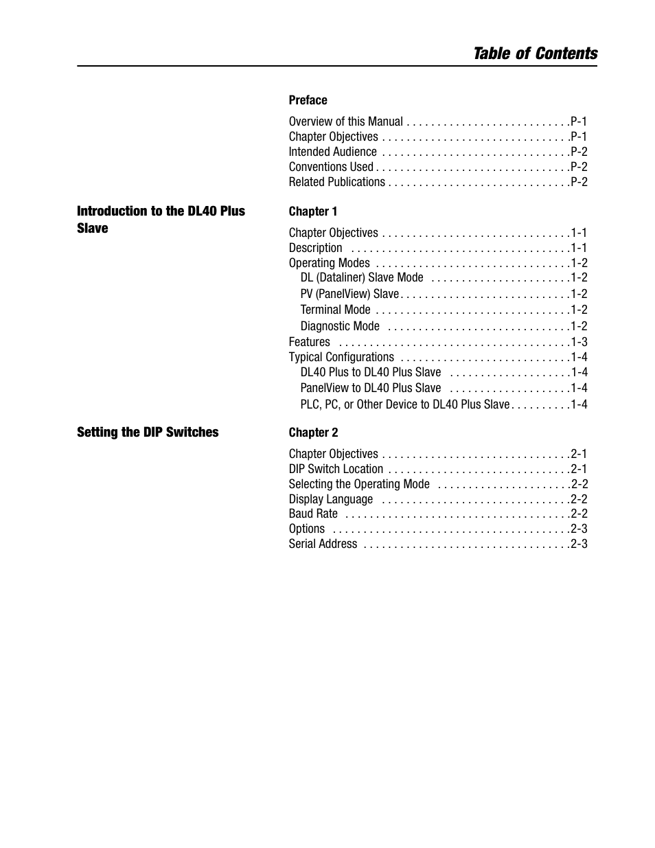 Rockwell Automation 2706-LV2S_LV4S DL40 PLUS SLAVE USER MANUAL User Manual | Page 4 / 60