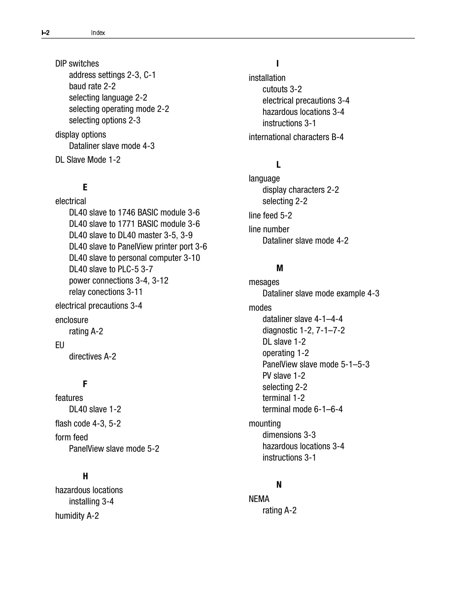 Rockwell Automation 2706-LV2S_LV4S DL40 PLUS SLAVE USER MANUAL User Manual | Page 57 / 60