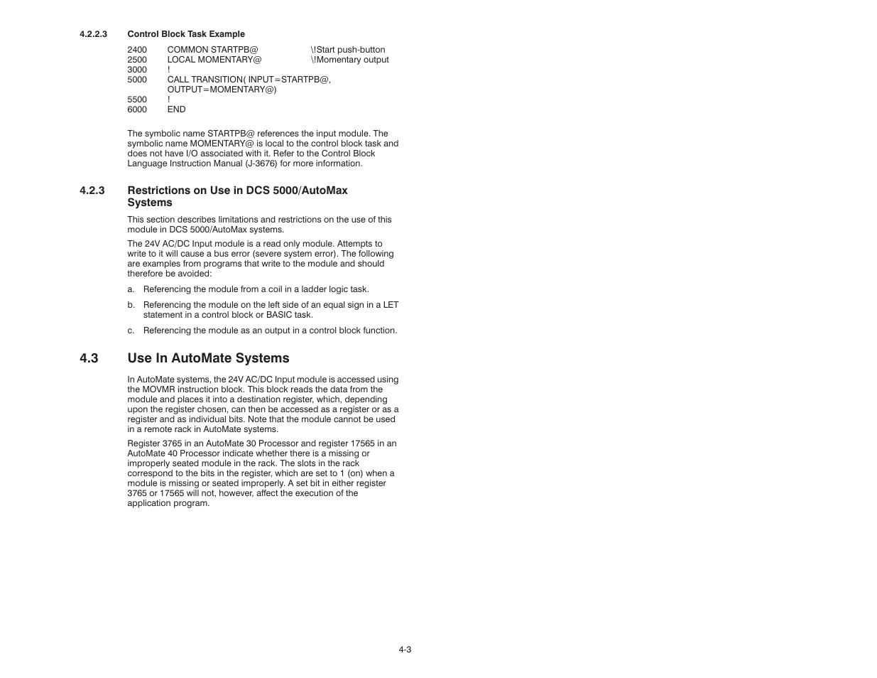 3 use in automate systems | Rockwell Automation 61C516 AutoMax/AutoMate 24VAC/DC Input Module User Manual | Page 17 / 38