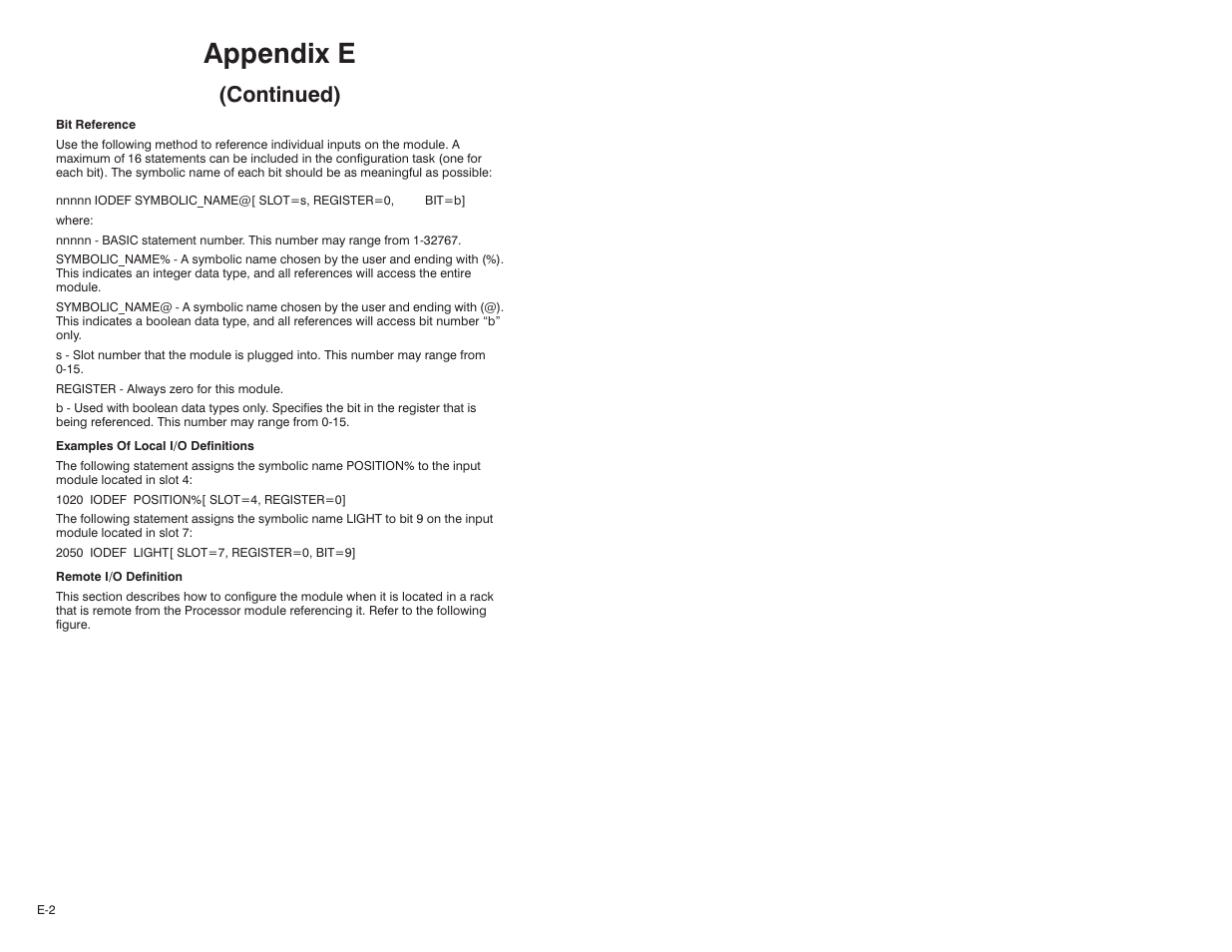 Appendix e, Continued) | Rockwell Automation 61C516 AutoMax/AutoMate 24VAC/DC Input Module User Manual | Page 34 / 38