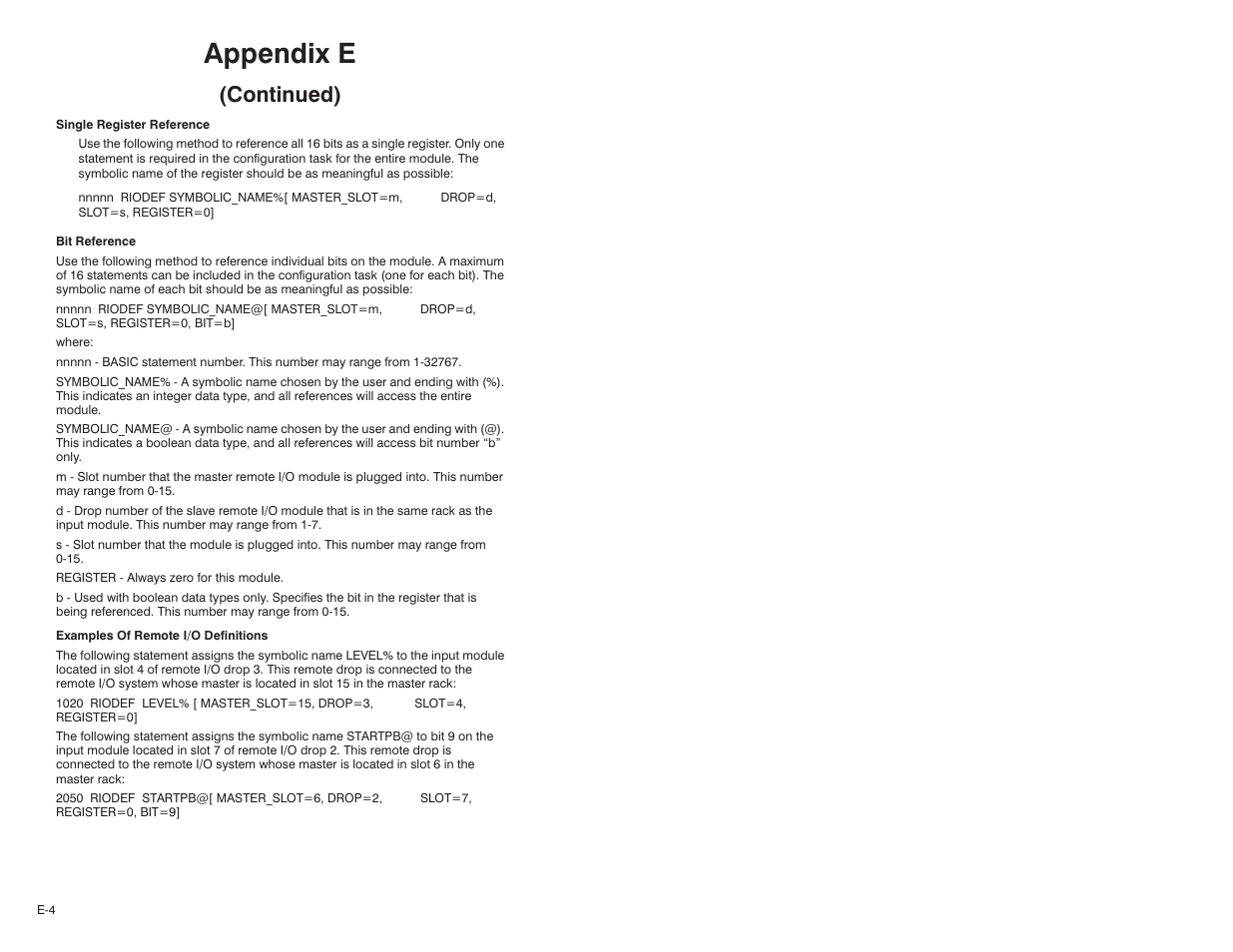 Appendix e, Continued) | Rockwell Automation 61C516 AutoMax/AutoMate 24VAC/DC Input Module User Manual | Page 36 / 38