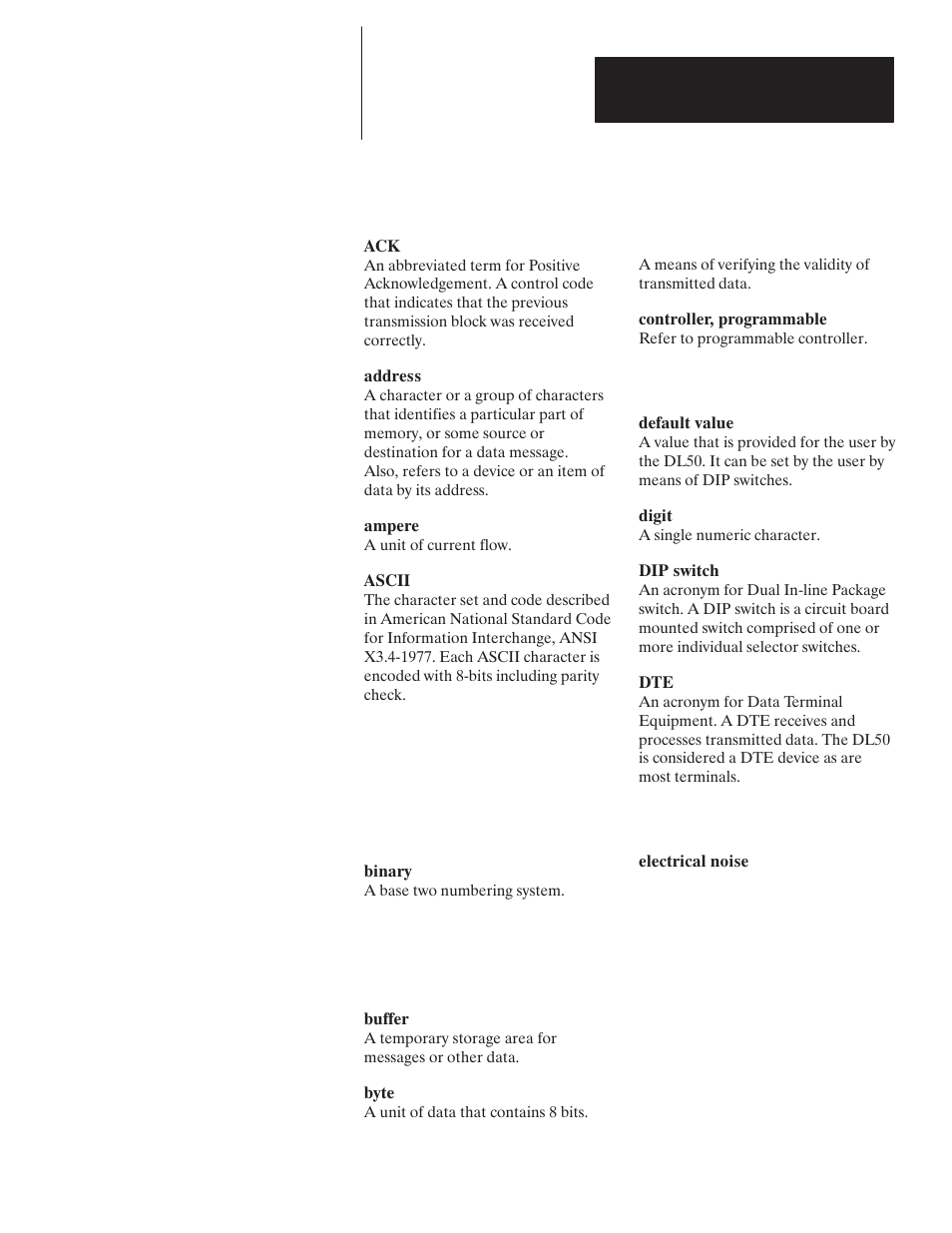 Glossary | Rockwell Automation 2706-F11J_F11JC_F21J_F21JC DL50 INSTALLATION MANUAL User Manual | Page 126 / 135