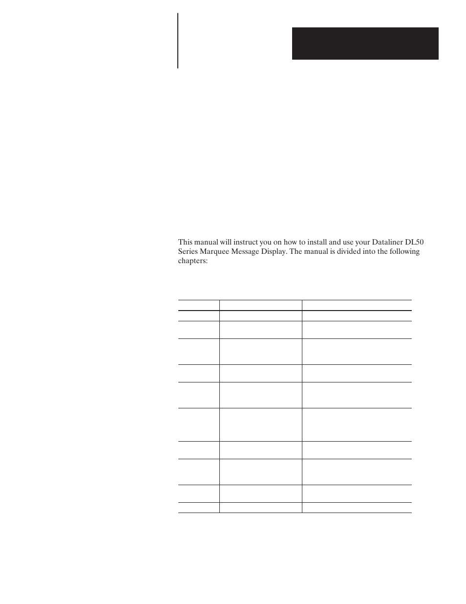 1 - using this manual, Chapter objectives, Overview of this manual | Using this manual, Chapter objectives overview of this manual | Rockwell Automation 2706-F11J_F11JC_F21J_F21JC DL50 INSTALLATION MANUAL User Manual | Page 7 / 135