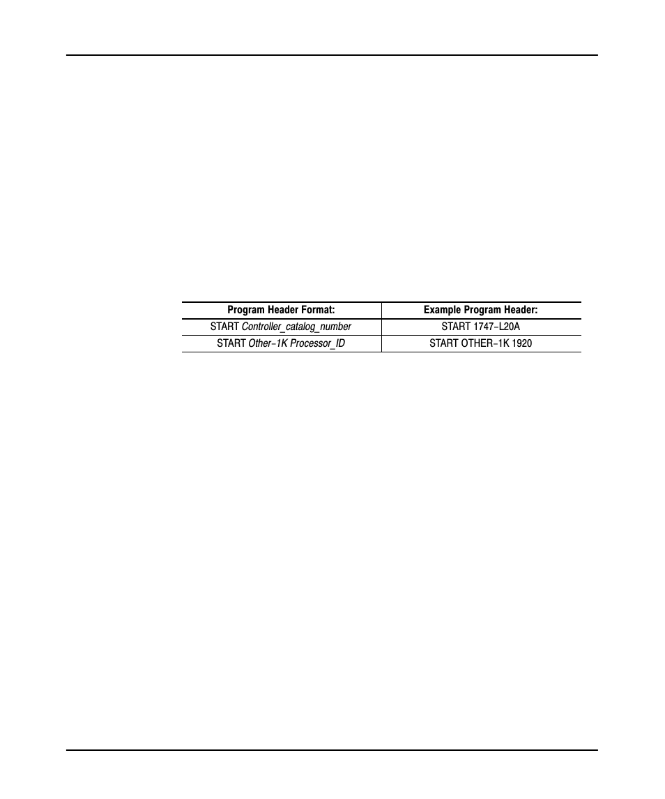 Specifying the program header | Rockwell Automation 9323-PA2E APS SLC 500 Import/Export Utility User Manual User Manual | Page 42 / 110