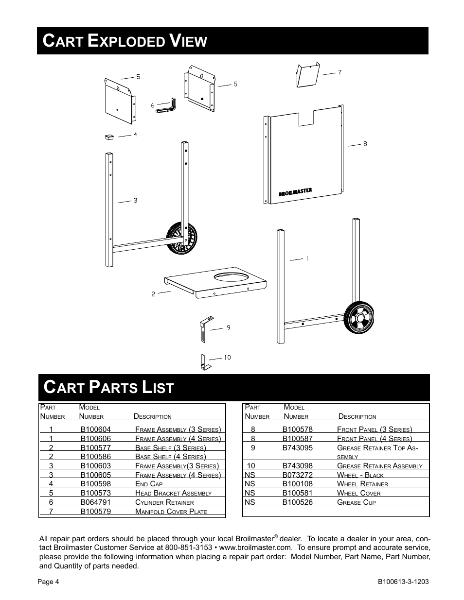 Xploded, Arts | Broilmaster B100613-3-1203 User Manual | Page 4 / 8